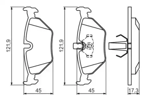 Тормозные колодки дисковые задняя ось BOSCH 0 986 494 009