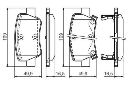 Тормозные колодки дисковые задняя ось BOSCH 0 986 494 403