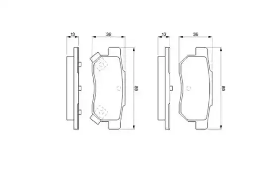 Тормозные колодки дисковые задняя ось BOSCH 0 986 461 131