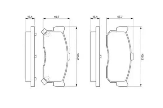 Тормозные колодки дисковые задняя ось BOSCH 0 986 461 144