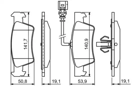 Тормозные колодки дисковые задняя ось BOSCH 0 986 494 309