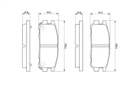 Тормозные колодки дисковые задняя ось BOSCH 0 986 424 367