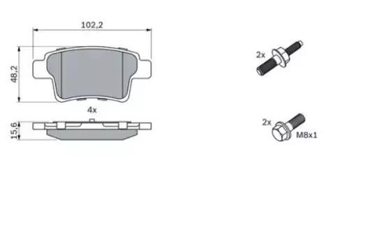 Тормозные колодки дисковые задняя ось BOSCH 0 986 494 199