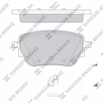 Тормозные колодки дисковые задняя ось HI-Q SP4337