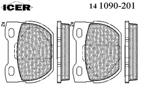 Тормозные колодки дисковые задняя ось ICER 141090-201