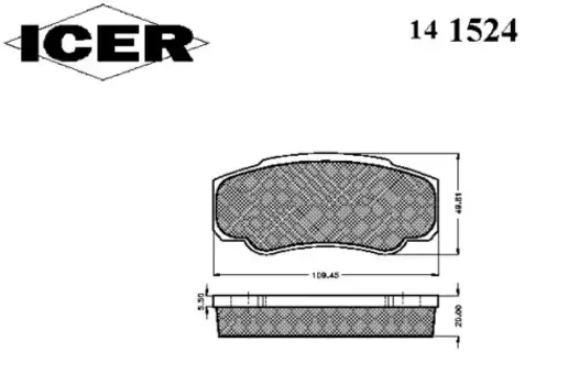 Тормозные колодки дисковые задняя ось ICER 141524