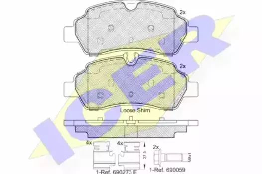 Тормозные колодки дисковые задняя ось ICER 142224