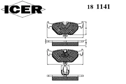 Тормозные колодки дисковые задняя ось ICER 181141