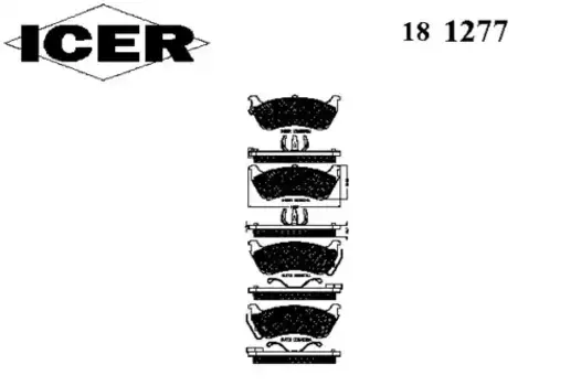 Тормозные колодки дисковые задняя ось ICER 181277