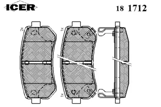 Тормозные колодки дисковые задняя ось ICER 181712