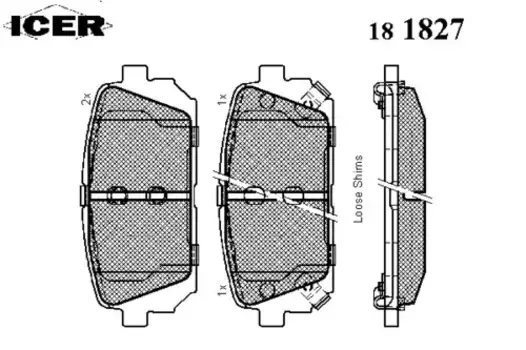 Тормозные колодки дисковые задняя ось ICER 181827