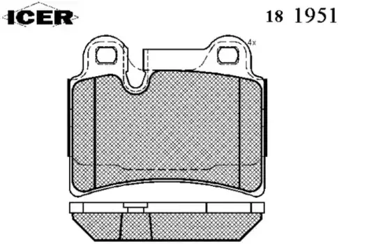 Тормозные колодки дисковые задняя ось ICER 181951