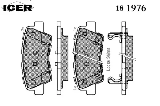 Тормозные колодки дисковые задняя ось ICER 181976