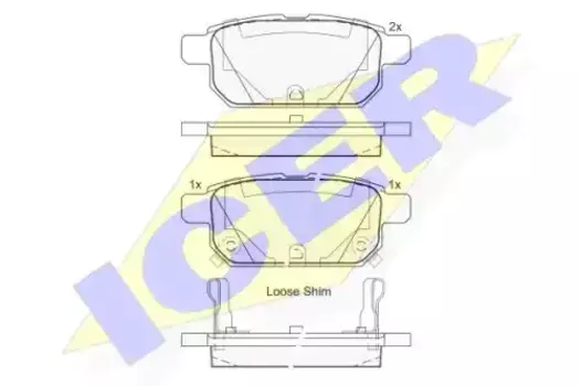 Тормозные колодки дисковые задняя ось ICER 182017