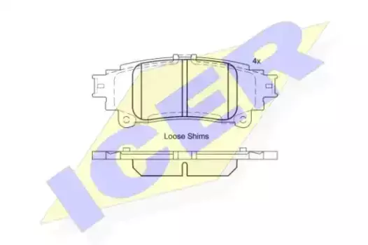 Тормозные колодки дисковые задняя ось ICER 182050