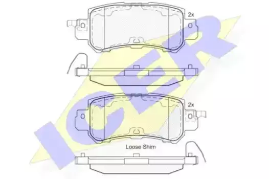 Тормозные колодки дисковые задняя ось ICER 182056