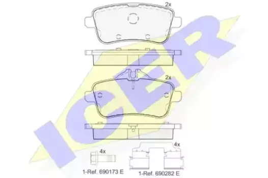 Тормозные колодки дисковые задняя ось ICER 182072-067
