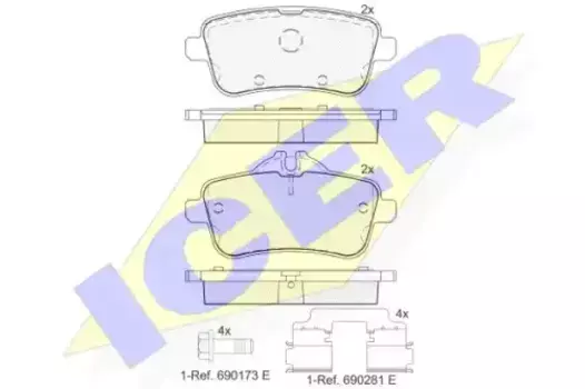 Тормозные колодки дисковые задняя ось ICER 182072-066