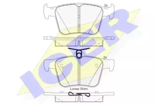 Тормозные колодки дисковые задняя ось ICER 182098