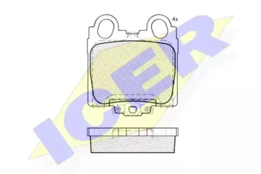 Тормозные колодки дисковые задняя ось ICER 182208