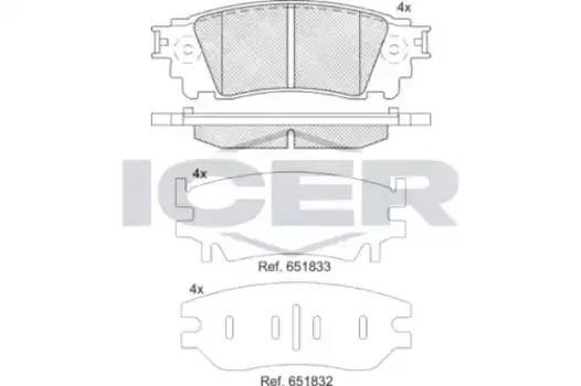 Тормозные колодки дисковые задняя ось ICER 182241