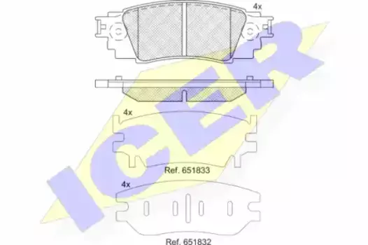 Тормозные колодки дисковые задняя ось ICER 182262