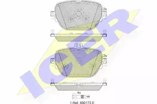 Тормозные колодки дисковые задняя ось ICER 182288