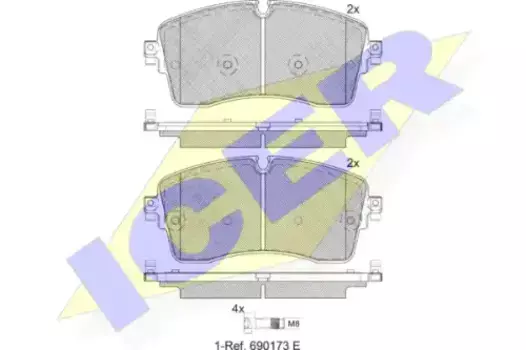 Тормозные колодки дисковые задняя ось ICER 182335