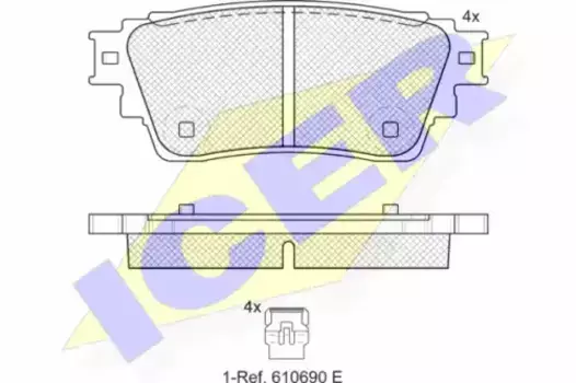 Тормозные колодки дисковые задняя ось ICER 182357