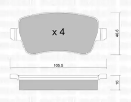 Тормозные колодки дисковые задняя ось METELLI 22-0706-0