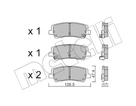 Тормозные колодки дисковые задняя ось METELLI 22-1184-0