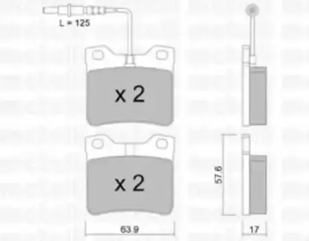 Тормозные колодки дисковые задняя ось METELLI 22-0192-0