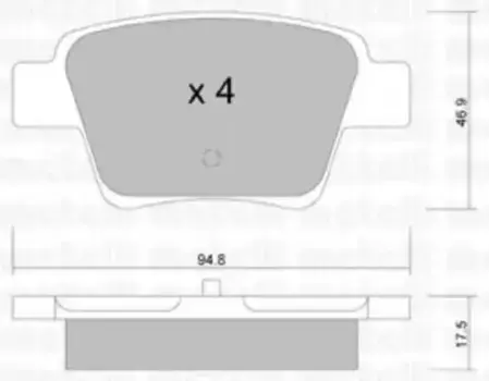 Тормозные колодки дисковые задняя ось METELLI 22-0639-0