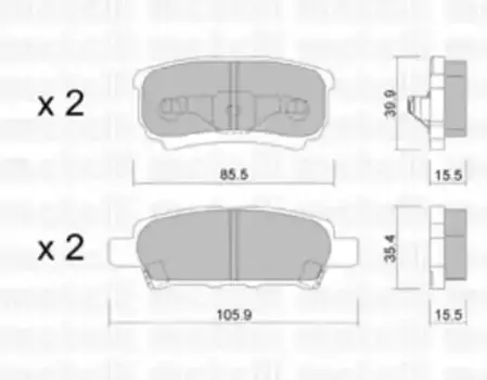 Тормозные колодки дисковые задняя ось METELLI 22-0737-0