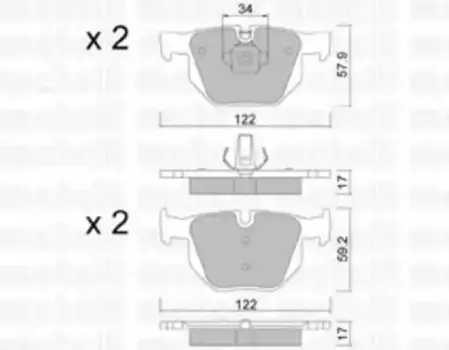 Тормозные колодки дисковые задняя ось METELLI 22-0644-4