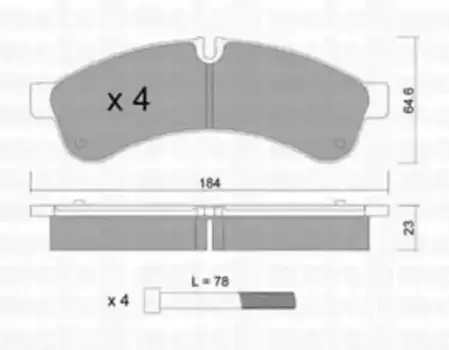 Тормозные колодки дисковые задняя ось METELLI 22-0851-0