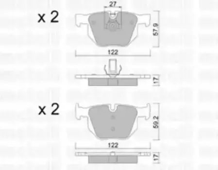 Тормозные колодки дисковые задняя ось METELLI 22-0644-0
