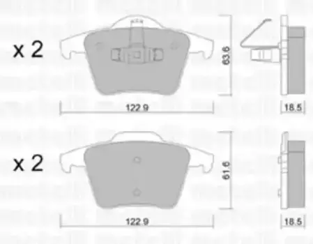 Тормозные колодки дисковые задняя ось METELLI 22-0688-0