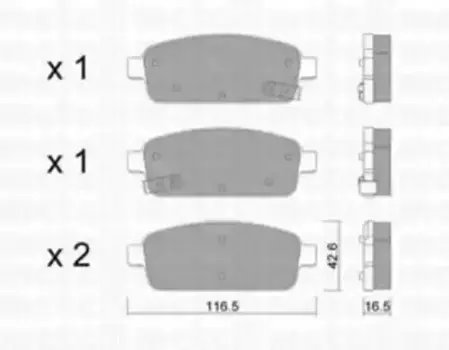Тормозные колодки дисковые задняя ось METELLI 22-0840-0