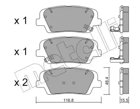 Тормозные колодки дисковые задняя ось METELLI 22-0901-0