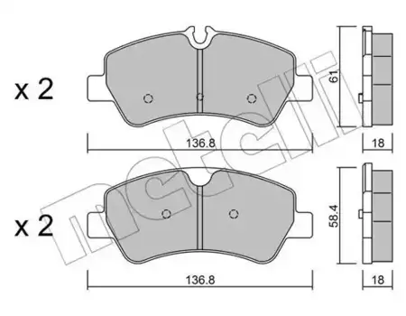 Тормозные колодки дисковые задняя ось METELLI 22-0991-0