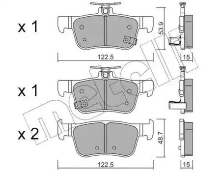 Тормозные колодки дисковые задняя ось METELLI 22-1131-0