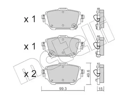 Тормозные колодки дисковые задняя ось METELLI 22-1236-0
