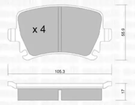 Тормозные колодки дисковые задняя ось METELLI 22-0553-0