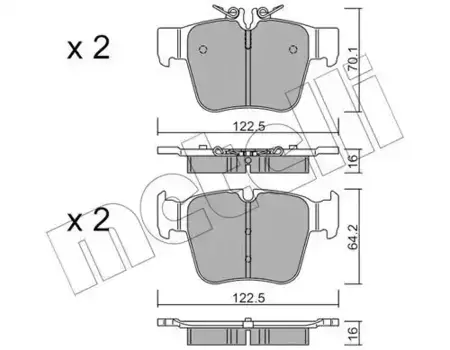 Тормозные колодки дисковые задняя ось METELLI 22-1135-0