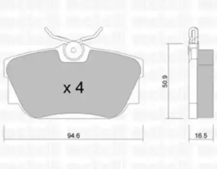 Тормозные колодки дисковые задняя ось METELLI 22-0346-0