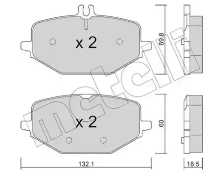 Тормозные колодки дисковые задняя ось METELLI 22-1274-0