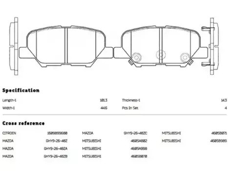 Тормозные колодки дисковые задняя ось NIBK PN25003