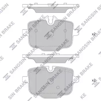 Тормозные колодки дисковые задняя ось SANGSIN SP2508