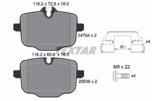 Тормозные колодки дисковые задняя ось TEXTAR 2470401